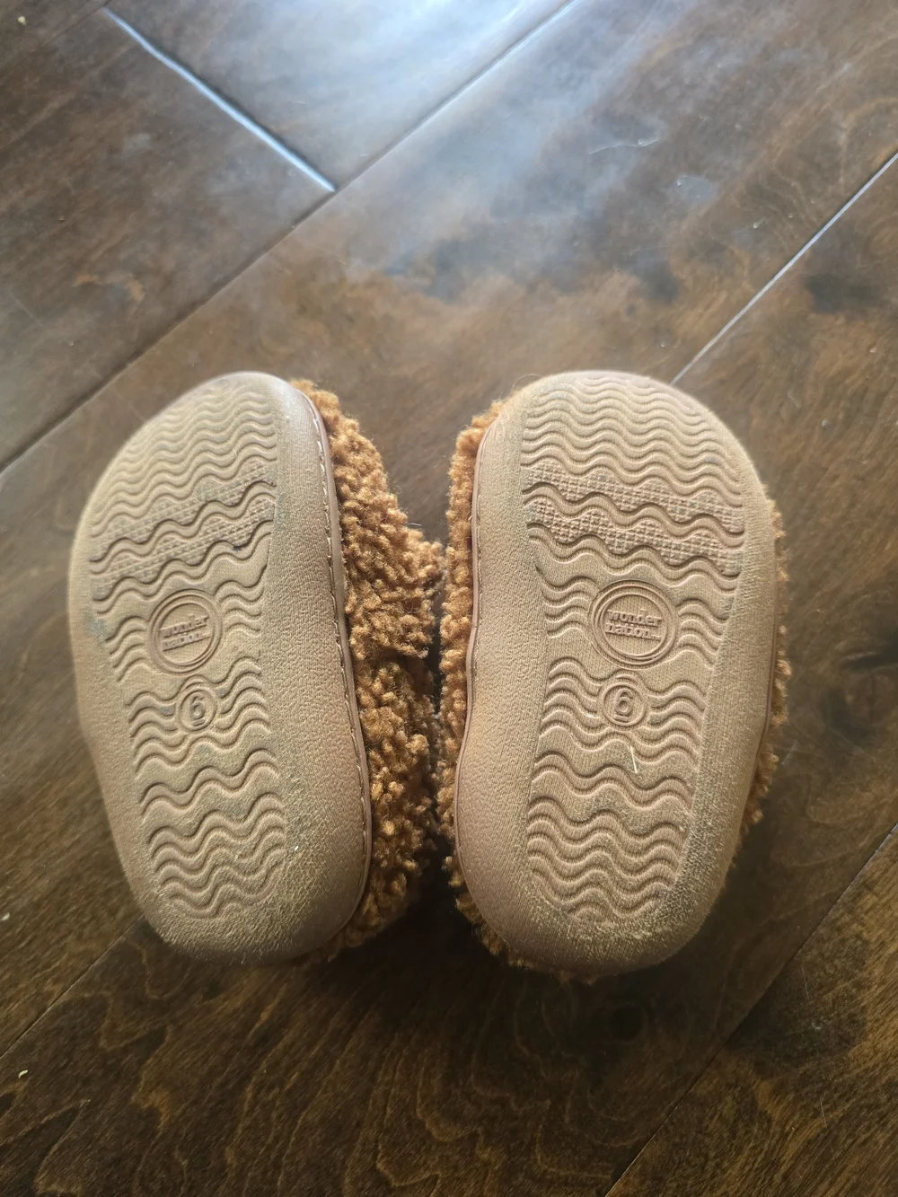 wonder nation Brown Teddy Bear Plush Slip-On Slippers